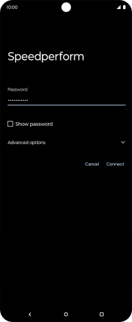 Key in the password for the Wi-Fi network and press Connect.