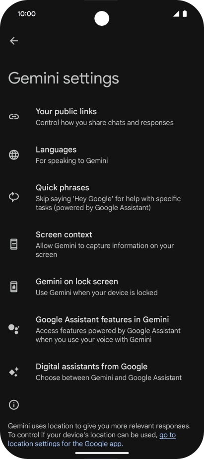 Press Digital assistants from Google.