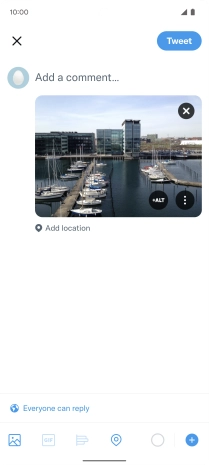Press the text input field and key in the required text.