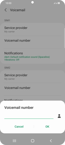 Key in +447836121121 and press OK.