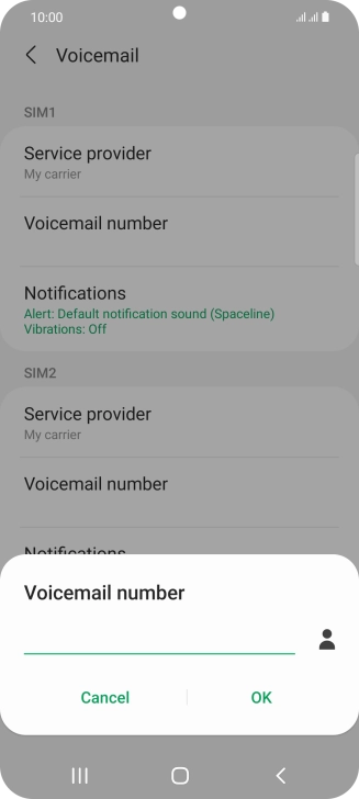 Key in +447836121121 and press OK.