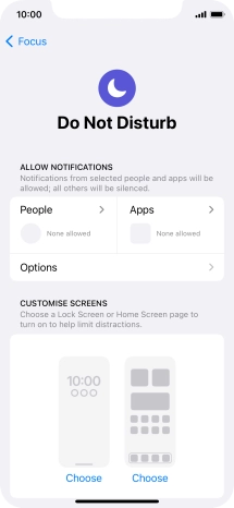 Press People and follow the instructions on the screen to select which contacts you would like to receive calls and notifications from when Do Not Disturb is turned on. Press People and follow the instructions on the screen to select which contacts you would like to receive calls and notifications from when Do Not Disturb is turned on.