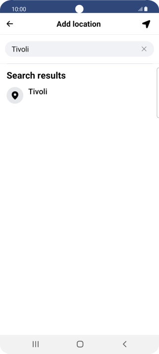 Press the required location.