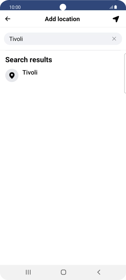 Press the required location.