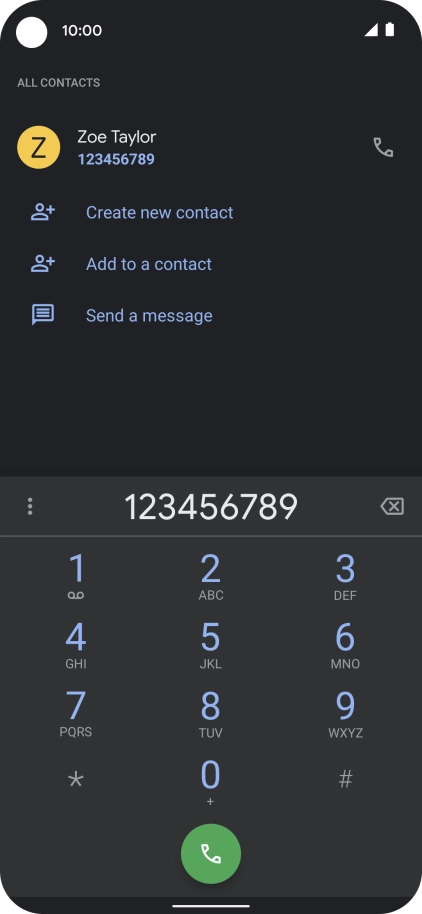 Key in the required number and press the call icon.
