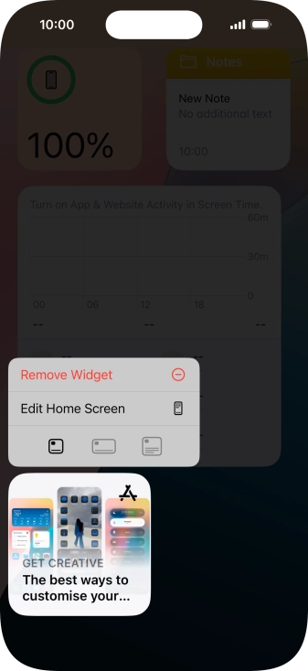 Press Remove Widget.