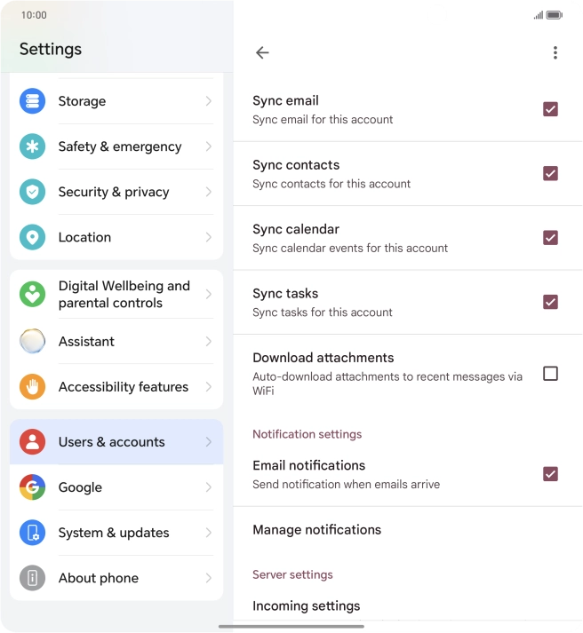 Press the field next to 