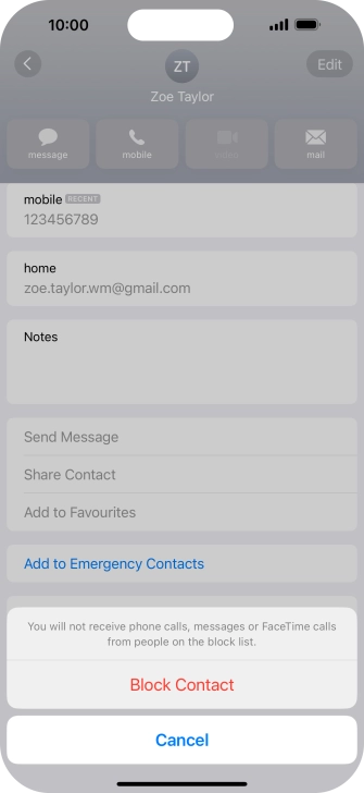 Press Block Contact.