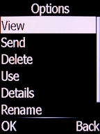 Select View and press the Left selection key.