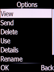 Select View and press the Left selection key.