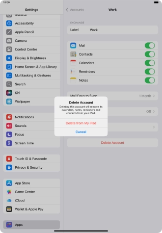 Press Delete from My iPad.
