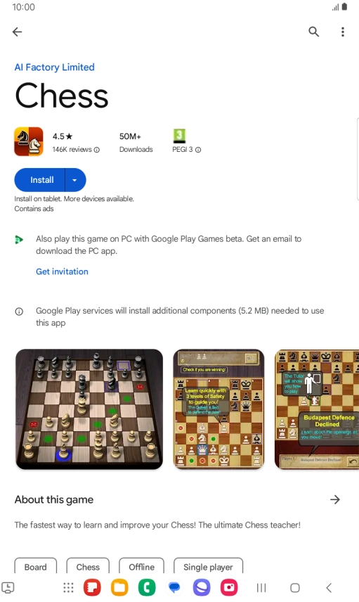 Press Install and follow the instructions on the screen to install the app. Press Install and follow the instructions on the screen to install the app.