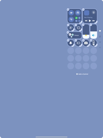 Press Add a Control and follow the instructions on the screen to add the required function to Control Centre.