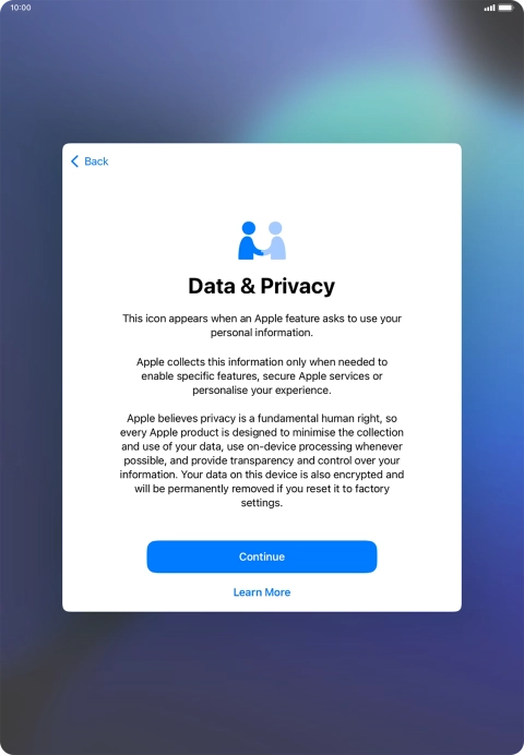 Press Continue. Press Continue.
