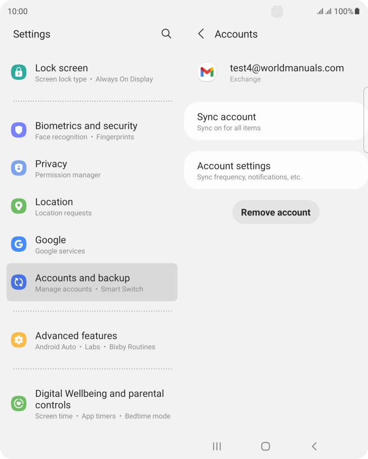 Press Account settings.