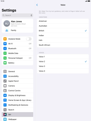 Press the required accent.