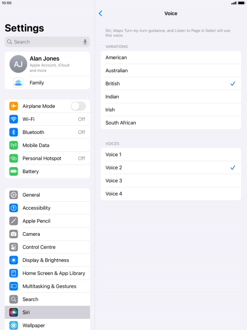 Press the required accent.