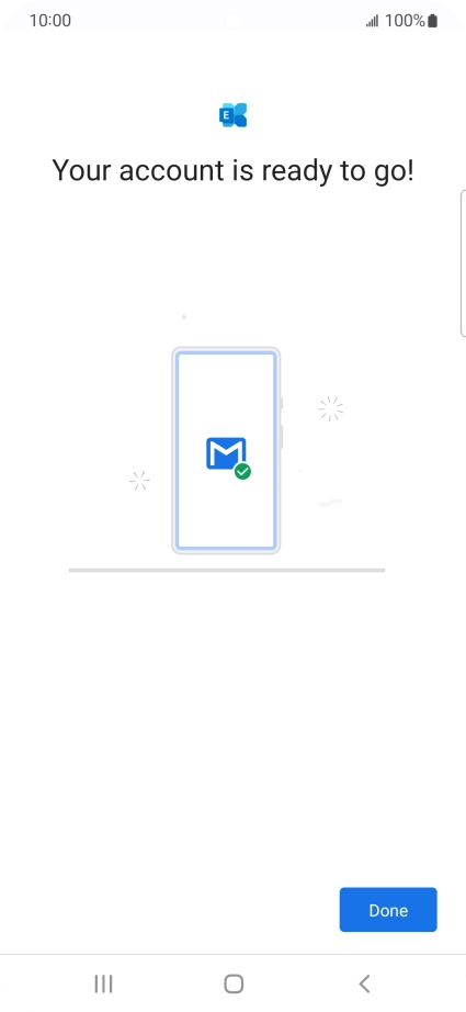 If this screen is displayed, your email account has been recognised and is being set up automatically. Follow the instructions on the screen to key in more information and finish setting up your phone.