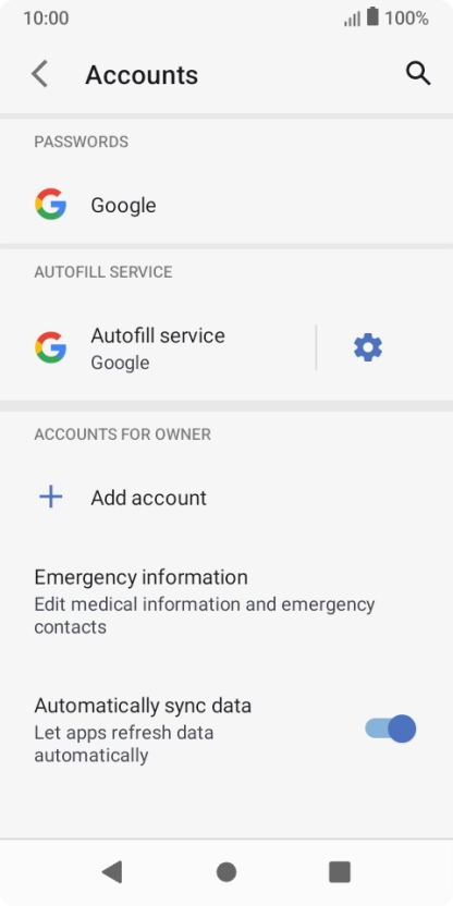 Press Add account. Press Add account.