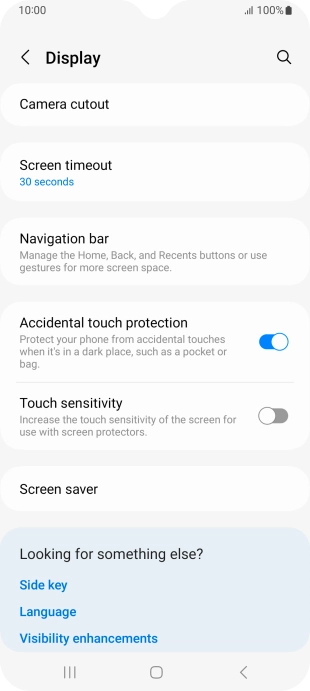 Press Screen timeout.