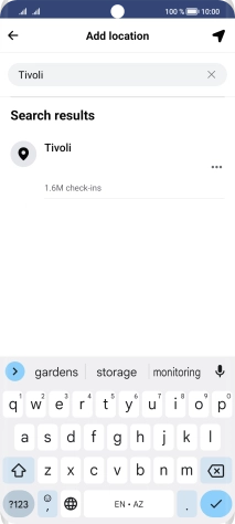 Press the required location.