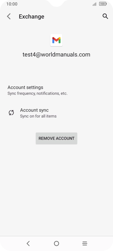Press REMOVE ACCOUNT.