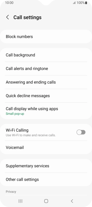 Press Supplementary services. Press Supplementary services.