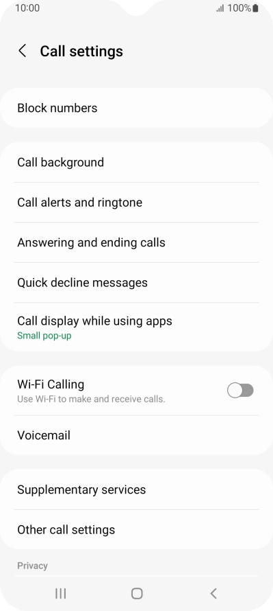 Press Supplementary services. Press Supplementary services.