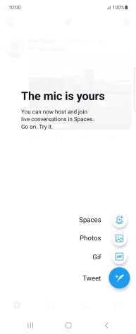 Press the new tweet icon.