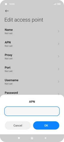 Key in wap.vodafone.co.uk and press OK.