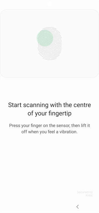 Follow the instructions on the screen to create the phone lock code using your fingerprint.