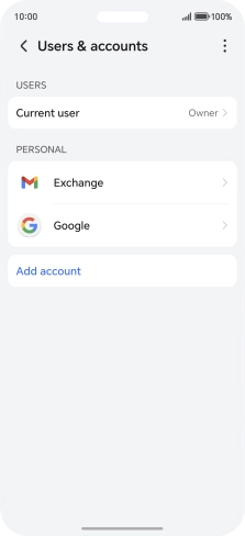 Press the required account type.