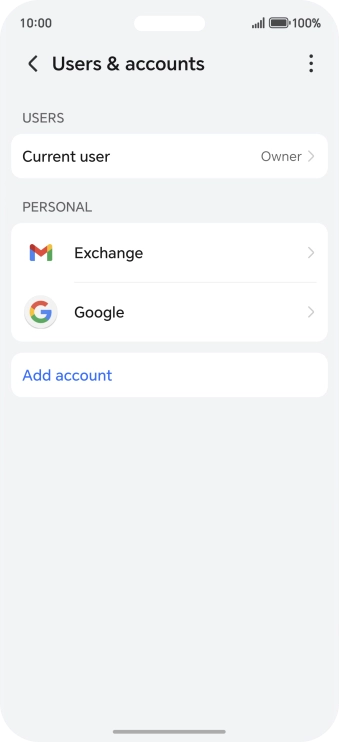 Press the required account type.