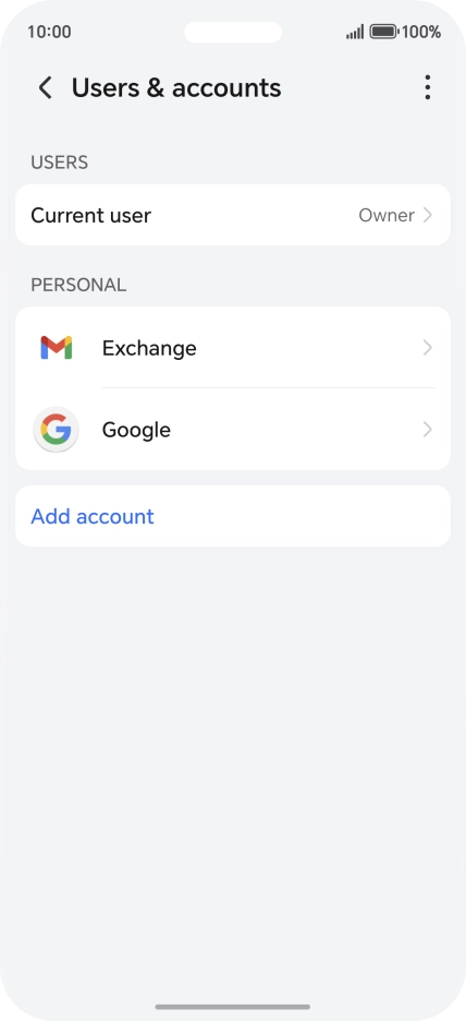 Press the required account type.