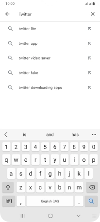 Key in Twitter and press the search icon.