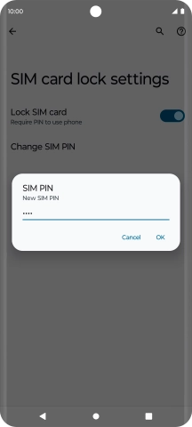 Key in a new four-digit PIN and press OK.