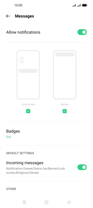 Press the indicator next to Press the indicator next to