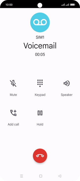 Press the end call icon.