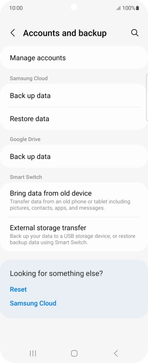 Press Manage accounts.