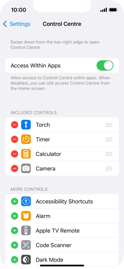 Press the indicator next to 