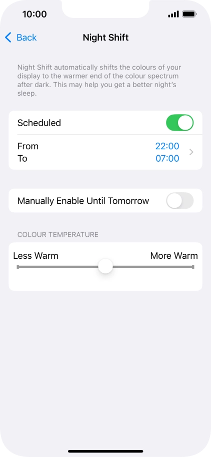 Press the indicator next to 