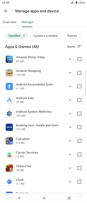 Press the required app. Press the required app.