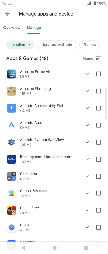 Press the required app. Press the required app.