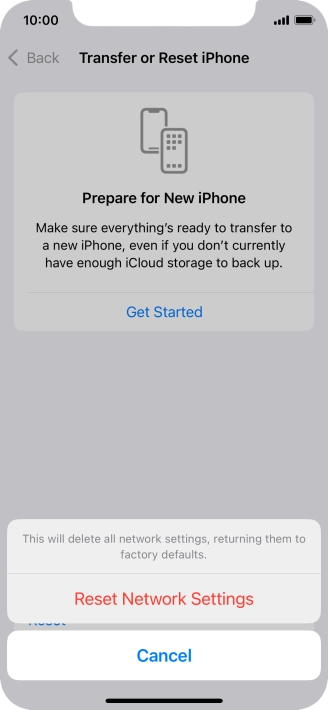 Press Reset Network Settings.