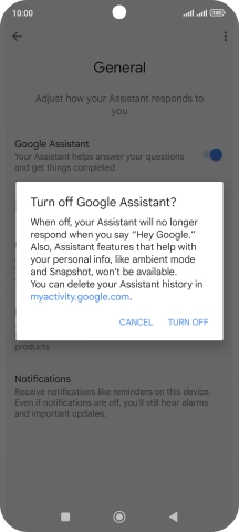 If you turn off the function, press TURN OFF.
