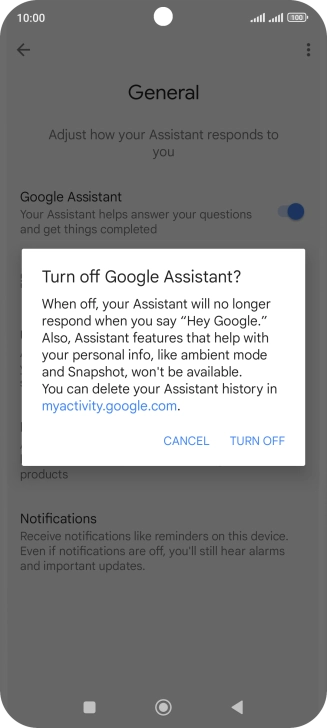 If you turn off the function, press TURN OFF.