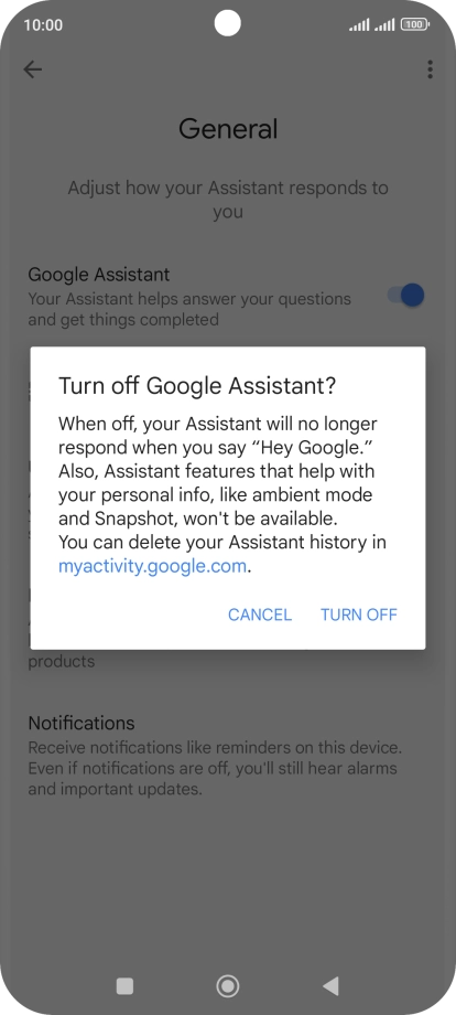 If you turn off the function, press TURN OFF.