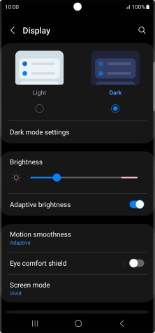 Press Dark mode settings.