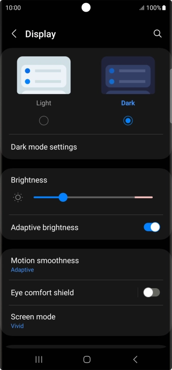 Press Dark mode settings.