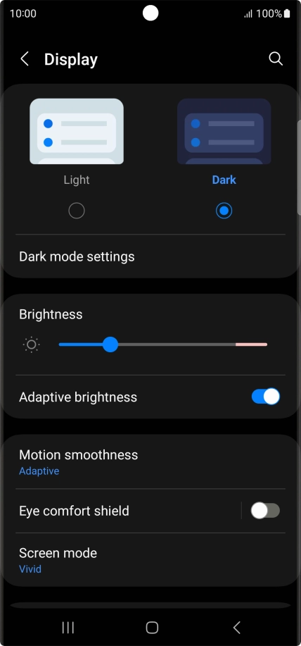 Press Dark mode settings.